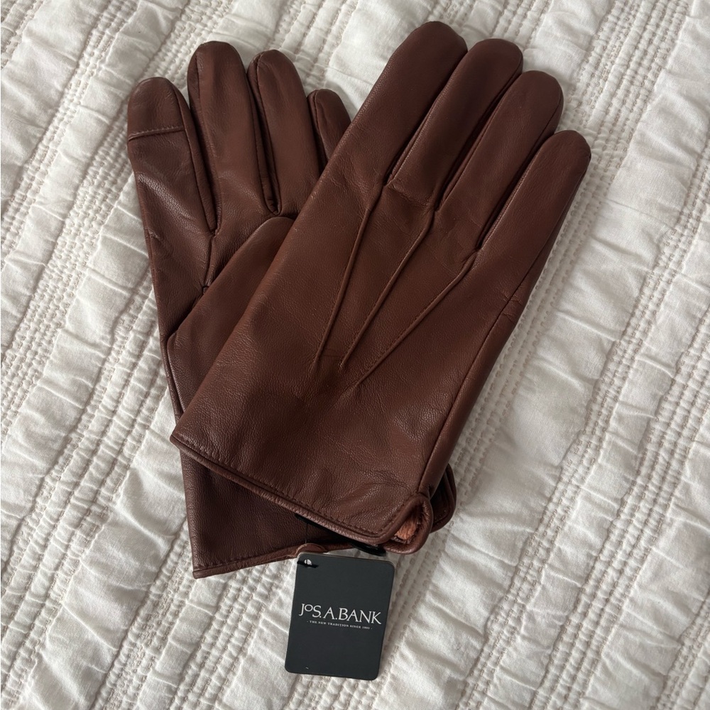 NWT Jos. A. Bank Genuine Brown Leather Gloves
